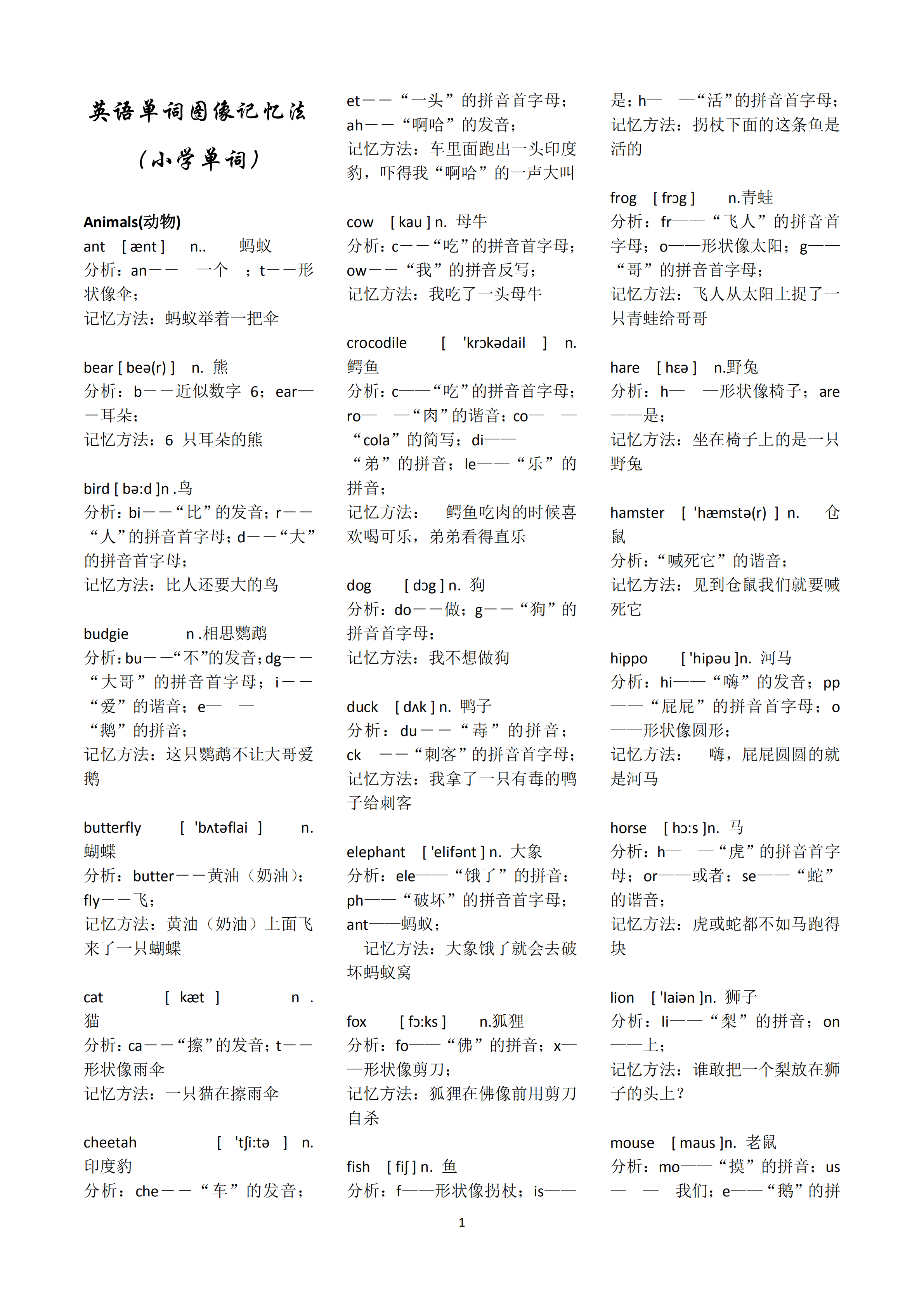 %title插图%num 小学英语单词图像记忆法,快速牢固记忆英语单词
